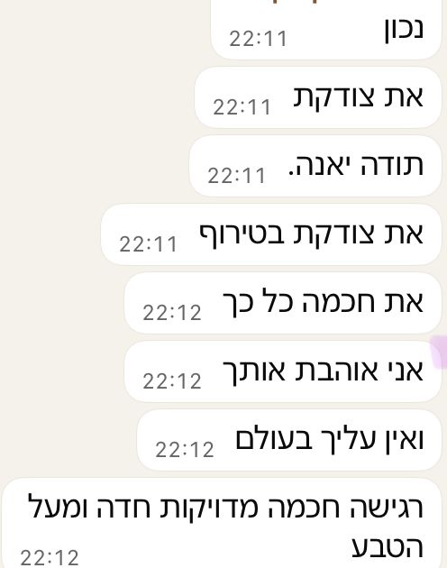 המלצת לקוחה בווטסאפ